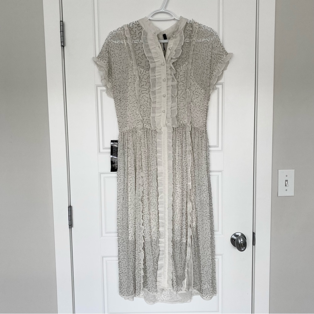 BNWT Top Shop White & Silver Embroidered Dress | Bridal Wedding Beaded